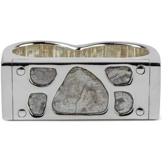 Parts of Four anello doppio in argento sterling con diamanti