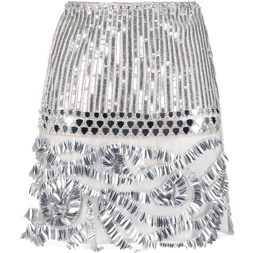 Alberta Ferretti minigonna con paillettes - argento