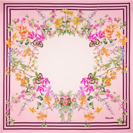 POLLINI foulard in seta con stampa floreale - rosa