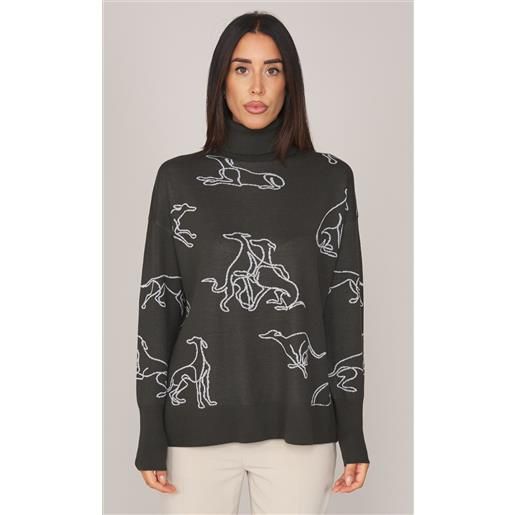 Trussardi maglia trussardi girocollo con logo, colore verde