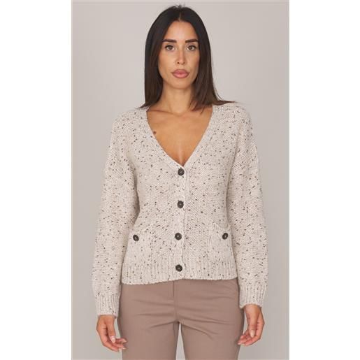 MARIA BELLENTANI cardigan MARIA BELLENTANI moulinè - degas, colore panna