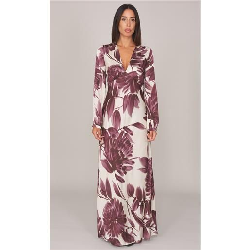 TWINSET abito lungo TWINSET con stampa floreale, colore bordeaux