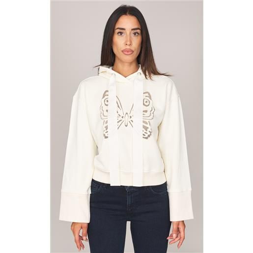 TWINSET ACTITUDE felpa TWINSET ACTITUDE con ricamo e cappuccio, colore bianco