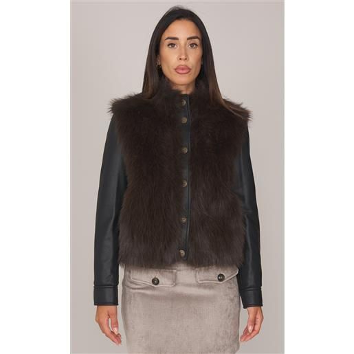 TWINSET giubbotto TWINSET in ecopelliccia, colore moro