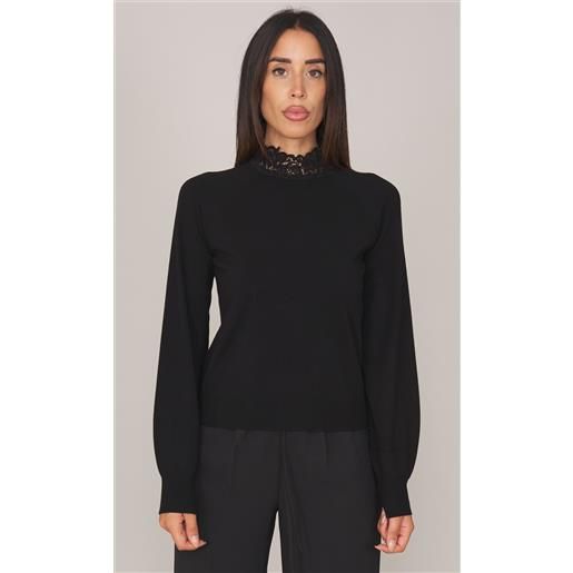 TWINSET lupetto TWINSET con collo in pizzo, colore nero