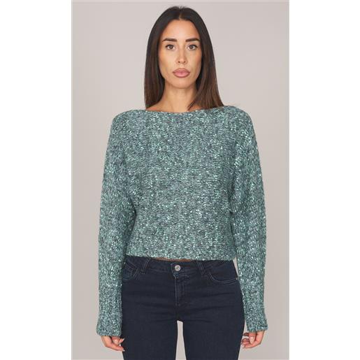 TWINSET ACTITUDE maglia TWINSET ACTITUDE moulinè scollo a barca, colore verde