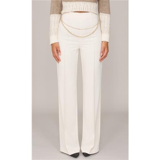 TWINSET pantalone TWINSET palazzo con cintura in catena, colore bordeaux