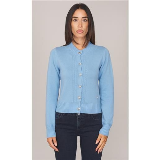 WHITE WISE cardigan WHITE WISE in cashmere e lana, colore celeste