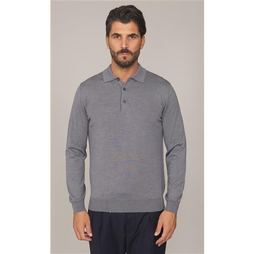 MASQ polo MASQ in lana merino tollegno, colore grigio