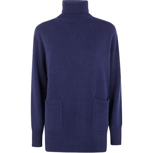 Drumohr maglione a collo alto con tasche - blu