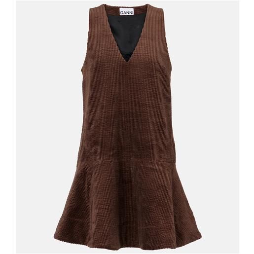 Ganni miniabito in velluto a coste di cotone