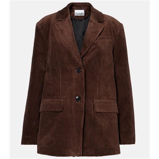 Ganni blazer in velluto a coste di cotone