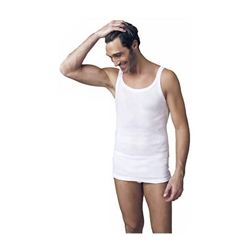 Nottingham 3 pezzi canottiera uomo spalla stretta vs1500 in cotone costina (bianco, 6/xl)