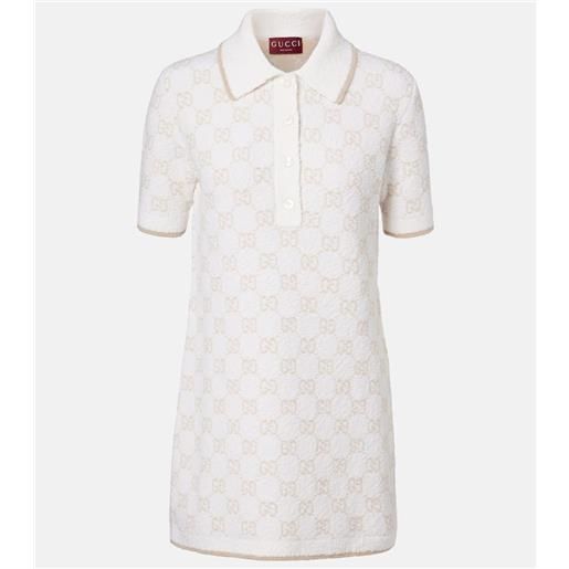 Gucci abito corto in misto lana gg