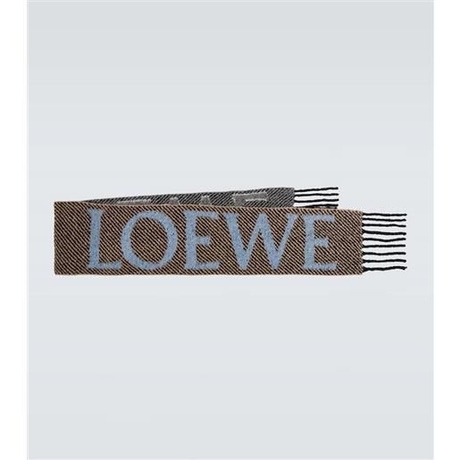 Loewe sciarpa in misto lana e alpaca con logo