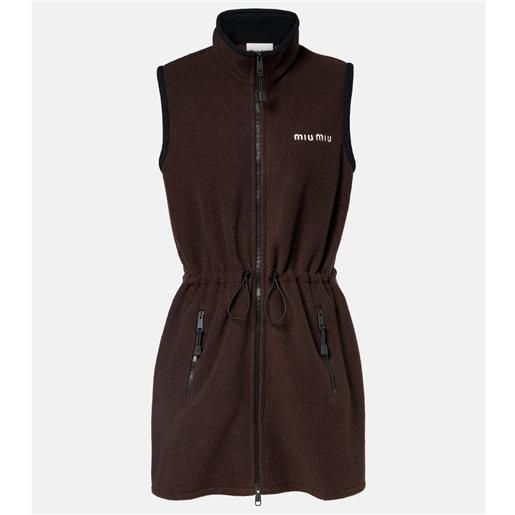 Miu Miu abito corto in pile con logo