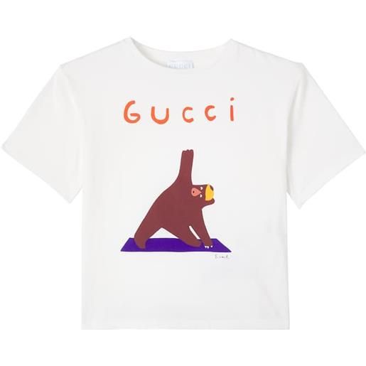 Gucci Kids x euan roberts - t-shirt in jersey di cotone con stampa