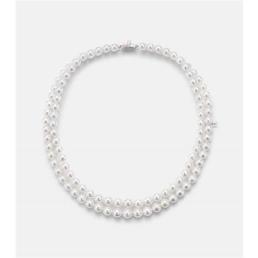 Mikimoto collana in oro bianco 18kt con perle