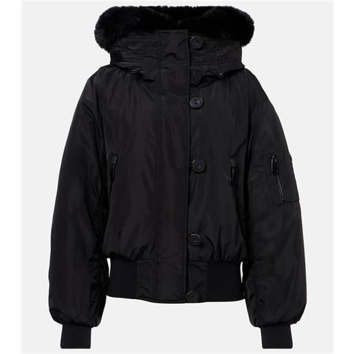 Goldbergh piumino da sci jeanne con pelliccia sintetica