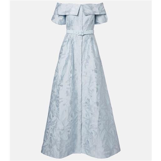 Rebecca Vallance bridal - abito lungo anneli in broccato di misto cotone