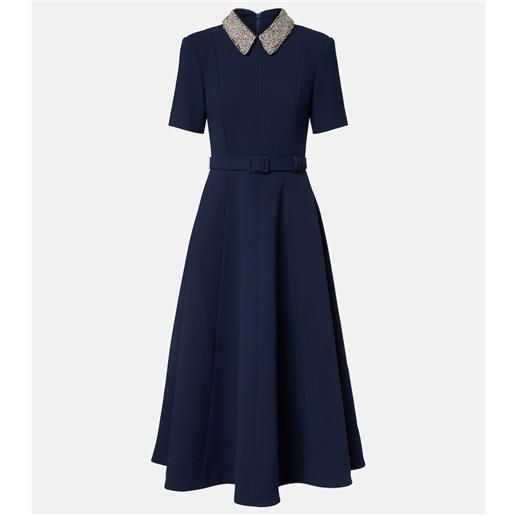 Rebecca Vallance abito midi xena in crãªpe con decorazioni