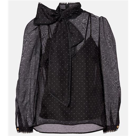 Zimmermann blusa in lino e seta a pois