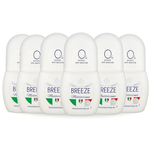 Breeze | deodorante roll on mediterraneo, 6x50 ml