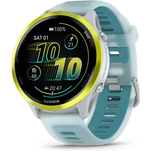 Garmin forerunner 570 - 47mm amp yellow aluminum con cinturino translucent whitestone/turquoise (010-02971-01)