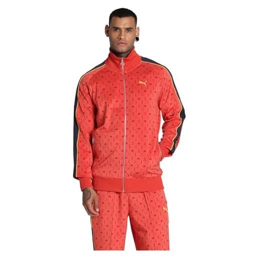 PUMA giacca sportiva road to unity t7 da uomo s, red fire aop