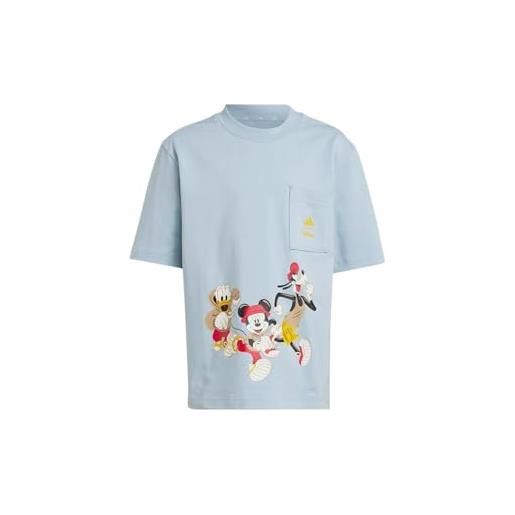 adidas maglietta unisex per bambini x disney mickey mouse tee kids, wonblu/creyel, 3-4 years