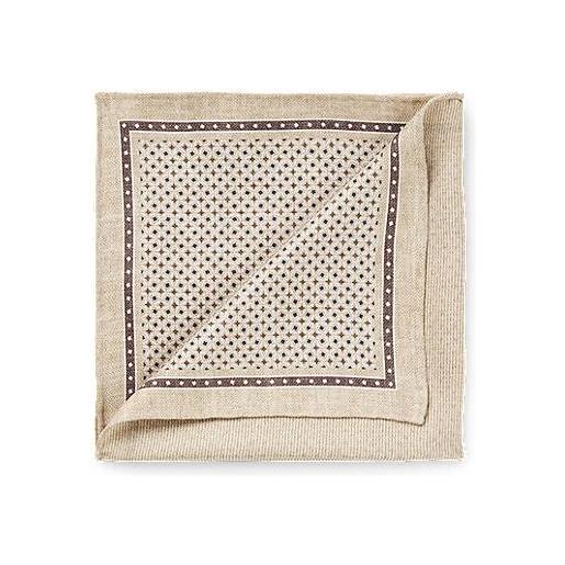 BOSS pochette in seta stampata realizzata in italia, beige chiaro