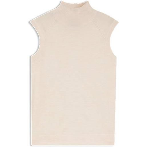 BOSS maglia a collo alto in lana merino, colore neutro