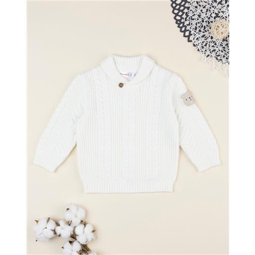 Prénatal maglia tricot bimbo bianca patch sul braccio