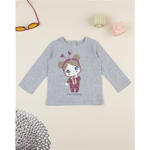 Prénatal t-shirt bimba grigia stampata