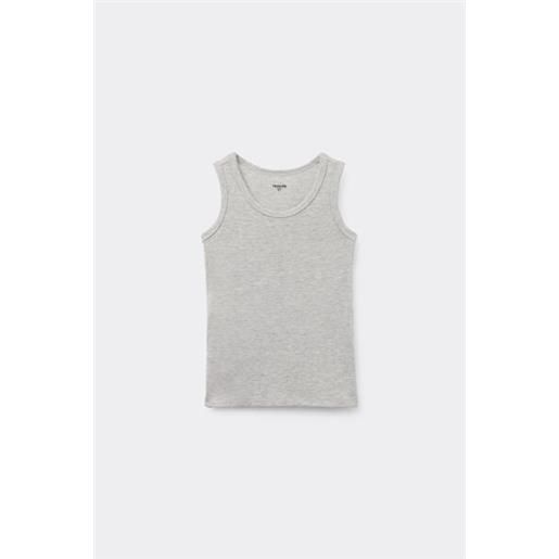 Tezenis canotta spalla larga cotone termico bimbi unisex unisex grigio