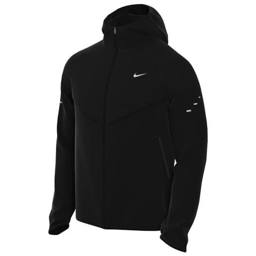 Nike giacca da running repel uv stride - uomo, nero/nero/argento, hv4548-010, l