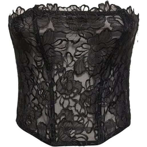 Fleur Du Mal corsetto whitney con ricamo - nero