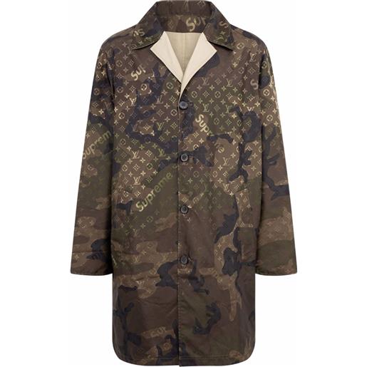 Supreme trench reversibile supreme x louis vuitton - marrone