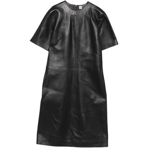 TOTEME abito midi in pelle - nero