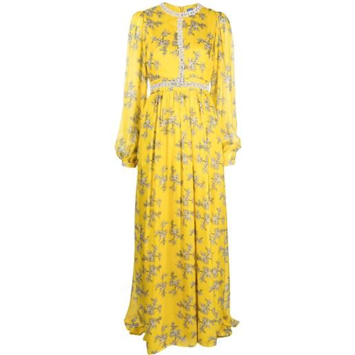 Macgraw abito da sera con motivo a fiori barocco - oro