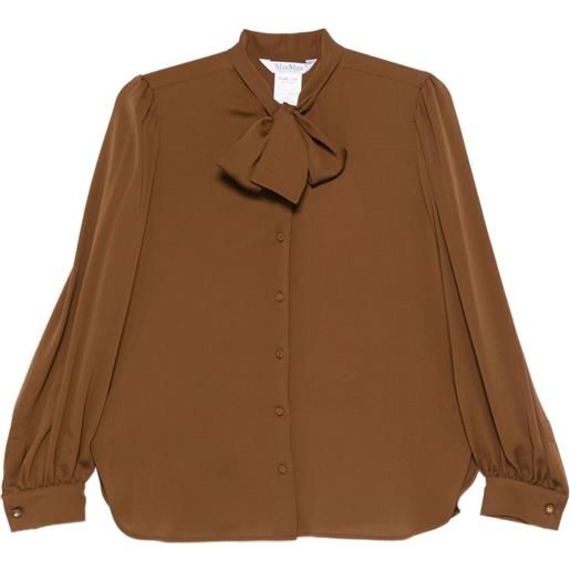 Max Mara blusa con fiocco - marrone