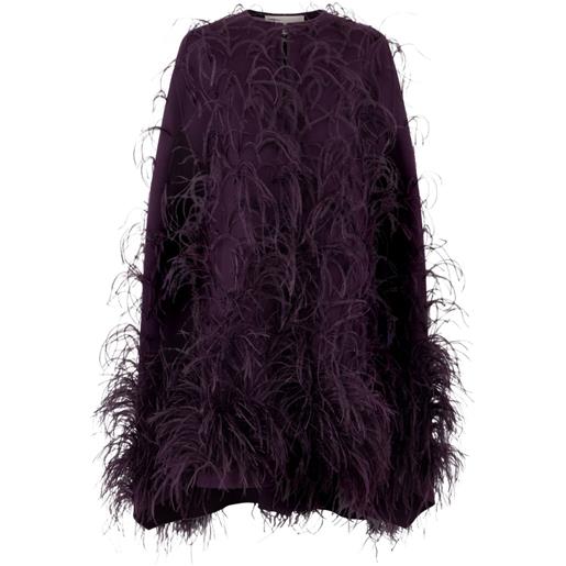 Valentino Garavani mantella con piume - viola