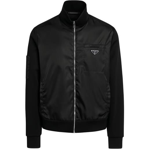 Prada felpa con placca logo - nero