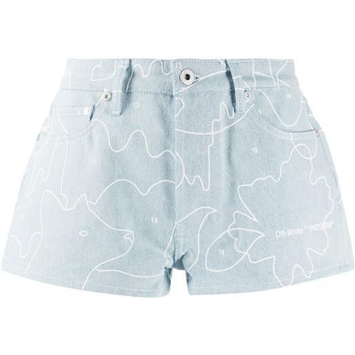 Off-White shorts denim puzzle - blue white