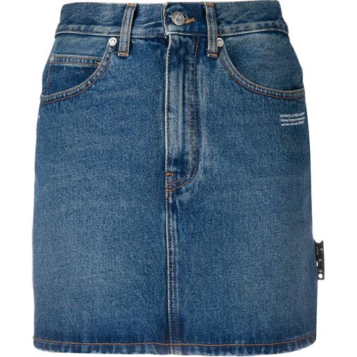 Off-White gonna denim con stampa - blu