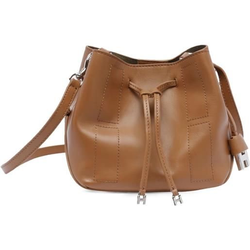 Hogan borsa a spalla hocket mini con coulisse - marrone