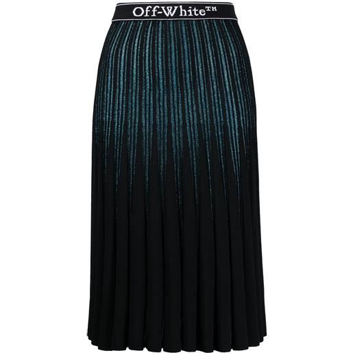 Off-White gonna plissettata con dettaglio paillettes - blu