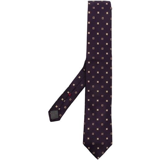 Brunello Cucinelli cravatta a fantasia jacquard - viola