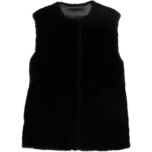 TOTEME gilet in shearling - nero