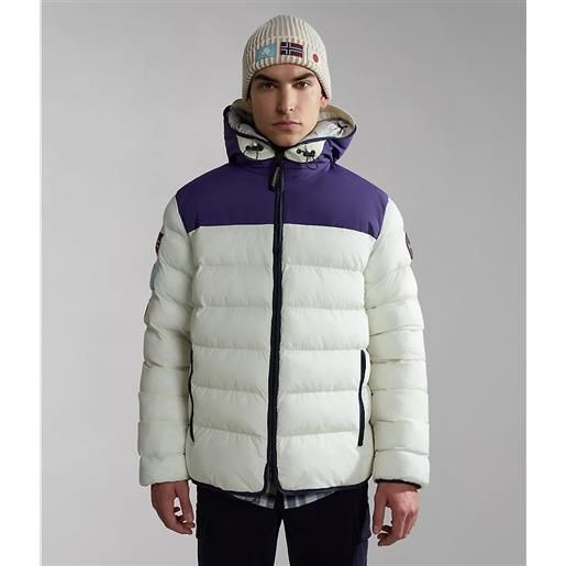 Bomber giubbino giacca imbottita uomo napapijri a-shackleton hoodie bianco